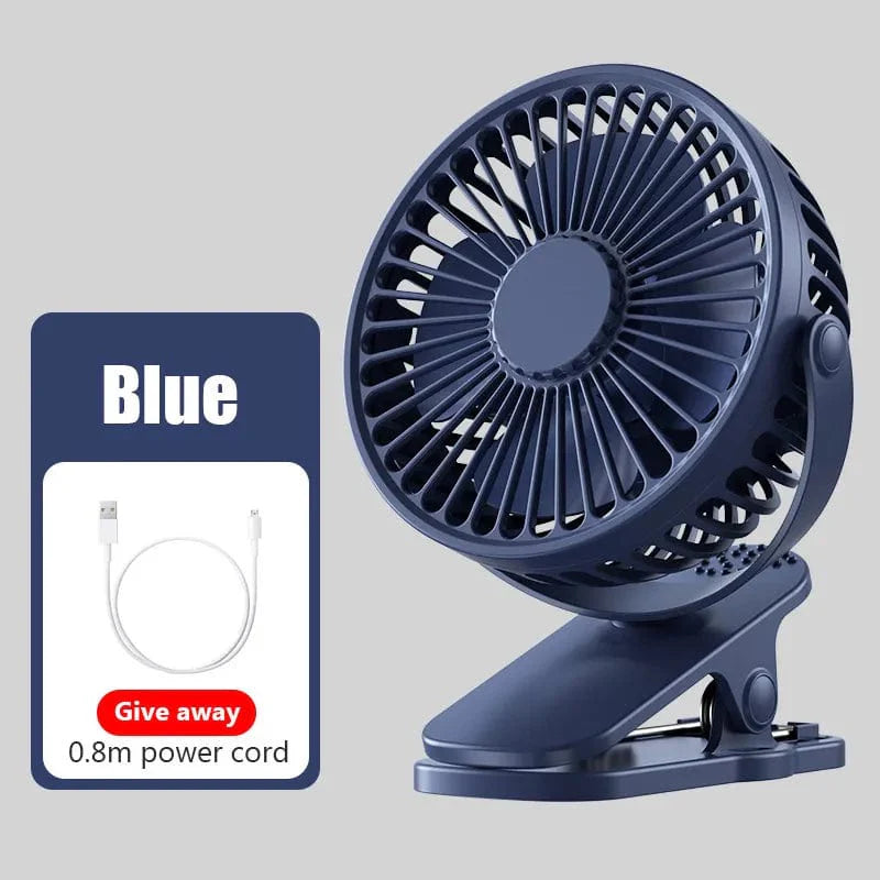 Showlu Fashion Store HAOYUNMA portable mini clip fan, USB rechargeable quiet desktop fan for cooling and personal use.