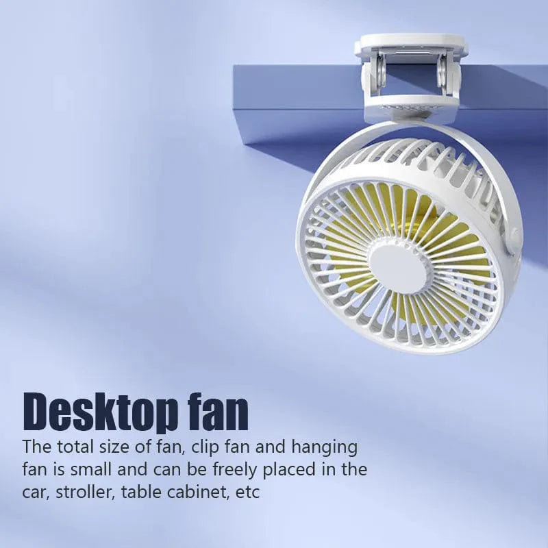 Showlu Fashion Store HAOYUNMA Portable Mini Clip Fan, USB rechargeable quiet desktop fan for cooling and personal use.