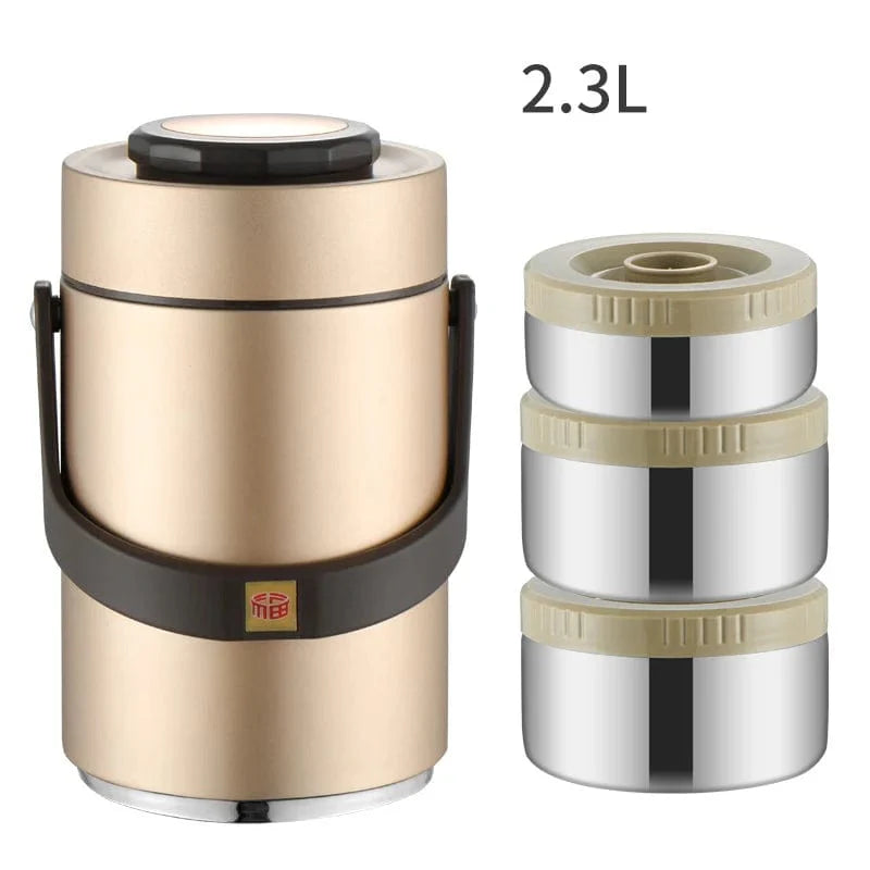 Stainless steel vacuum insulated lunch box by DEUAMO, large capacity, leak-proof bento food container for outdoor use