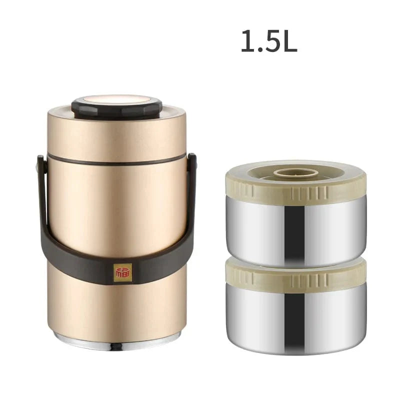 Large capacity DEUAMO stainless steel vacuum insulated lunch box with leak-proof design, ideal for outdoor food storage.
