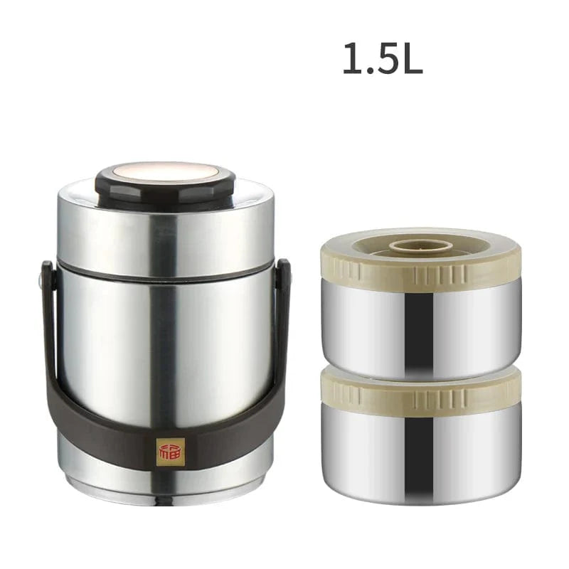 Stainless steel vacuum insulated lunch box by DEUAMO, large capacity, leak-proof food container, ideal for portable outdoor meals