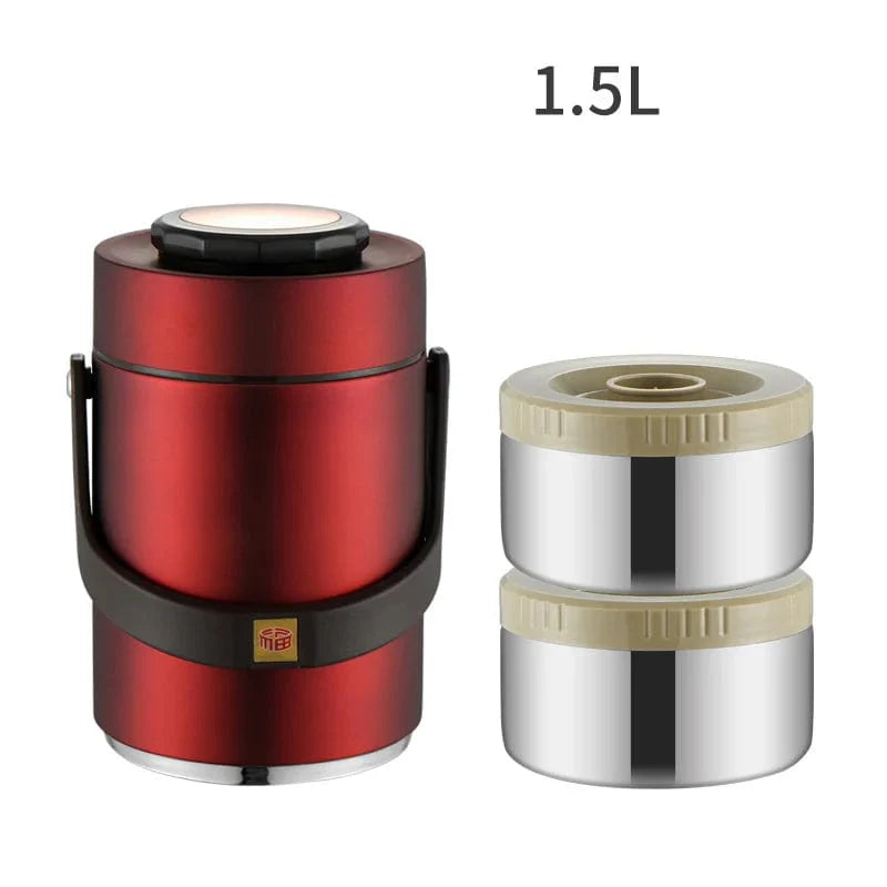 Stainless steel vacuum insulated lunch box by DEUAMO, portable, leak-proof bento food container with large capacity for outdoor use