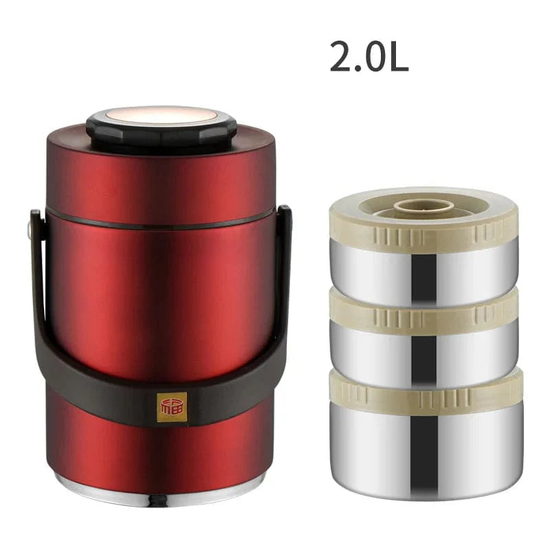 Stainless steel vacuum insulated lunch box by DEUAMO, large capacity, leak-proof food container for outdoor use.