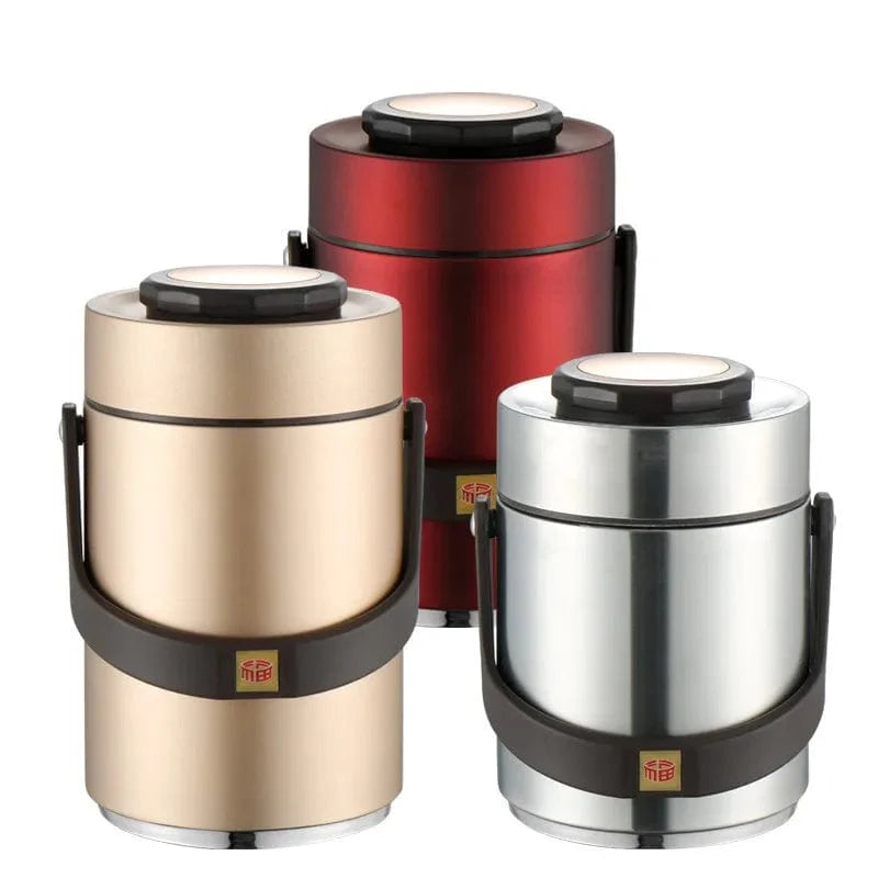 Showlu Fashion Store stainless steel vacuum insulated lunch box with large capacity, leak-proof design, ideal for outdoor food storage.