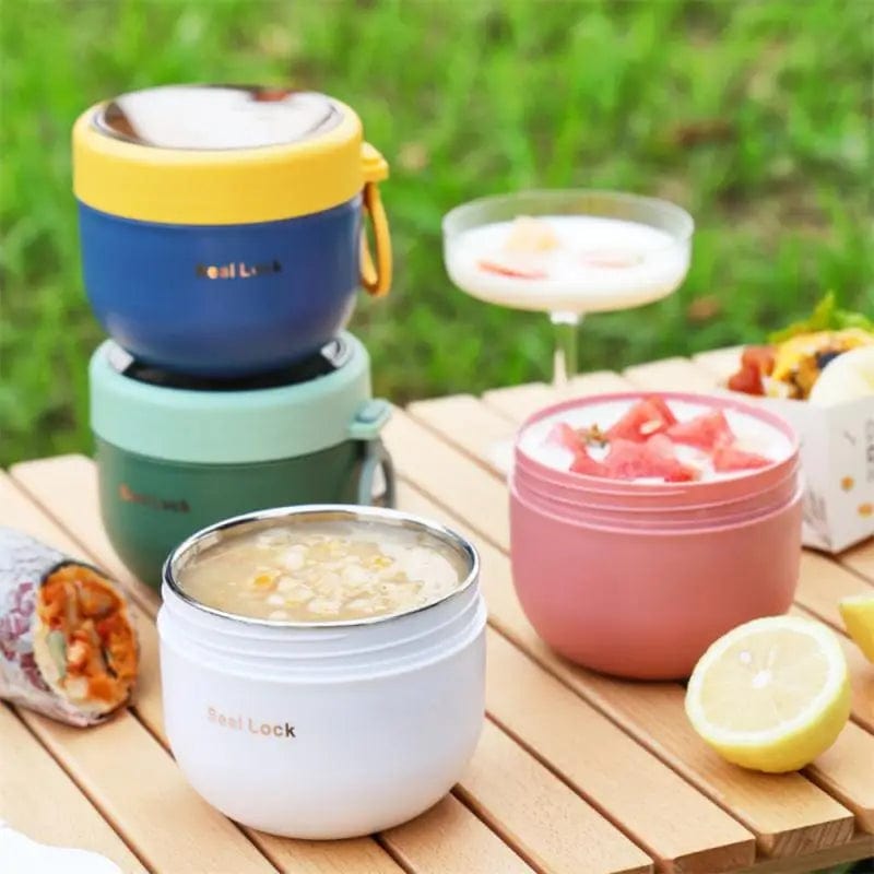 Portable Stainless Steel Soup Cup Lunch Box Food Containers Cute Shape Vacuum Flasks Thermo Cup Microwave Heating With Spoon - SHOWLU FASHION STORE