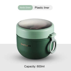 Portable Stainless Steel Soup Cup Lunch Box Food Containers Cute Shape Vacuum Flasks Thermo Cup Microwave Heating With Spoon - SHOWLU FASHION STORE