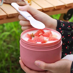 Portable Stainless Steel Soup Cup Lunch Box Food Containers Cute Shape Vacuum Flasks Thermo Cup Microwave Heating With Spoon - SHOWLU FASHION STORE