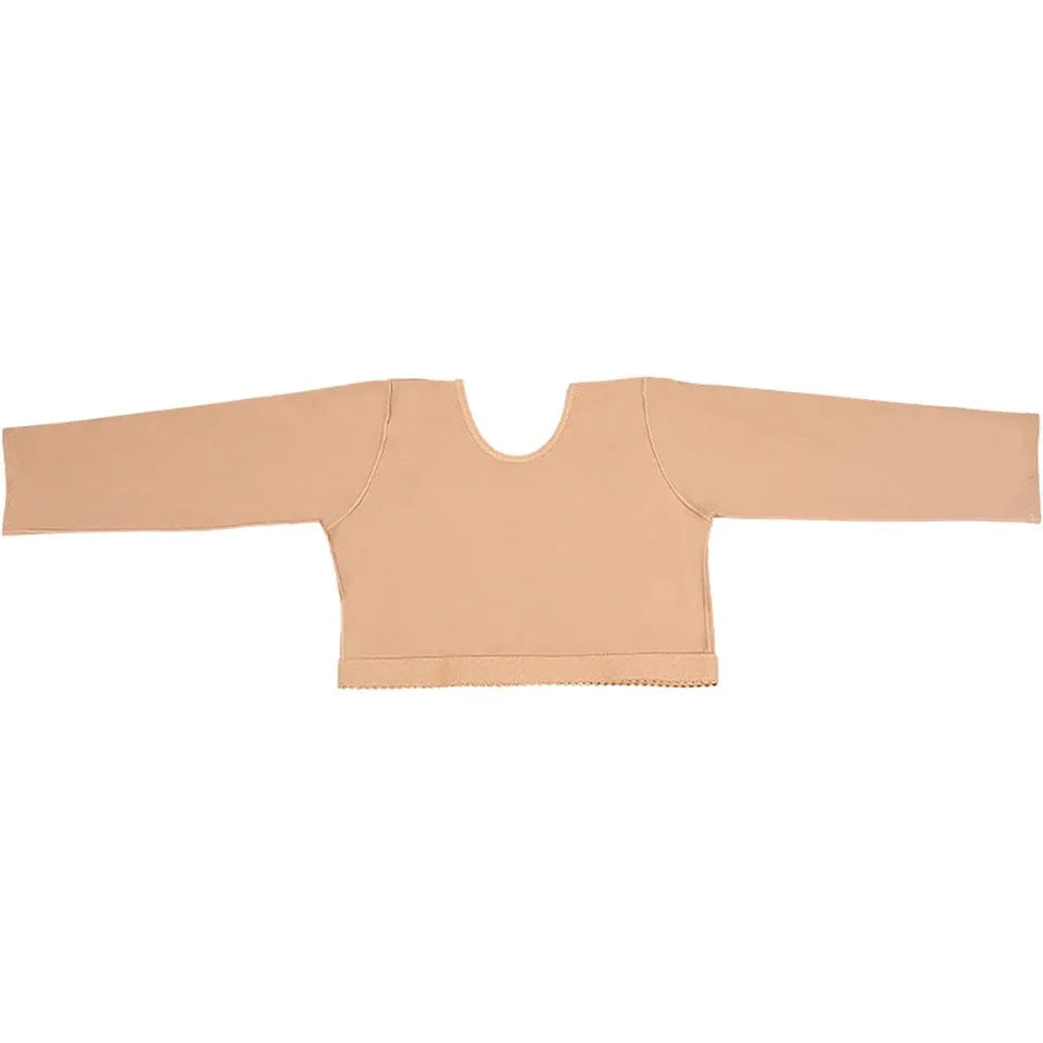 Showlu Women's Posture Corrective Shapewear top with seamless arm slimming design and built-in bust push-up for improved posture.