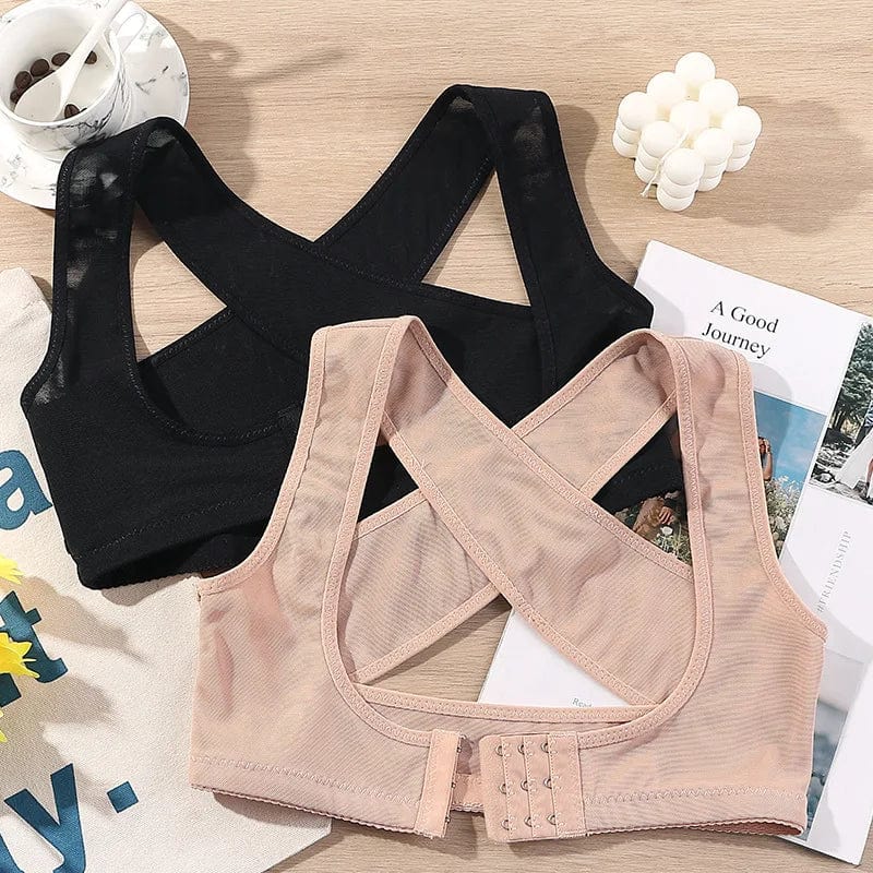 Showlu Women's X-Shaped Posture Corrector with back support straps and shoulder lift for improved posture and back alignment.