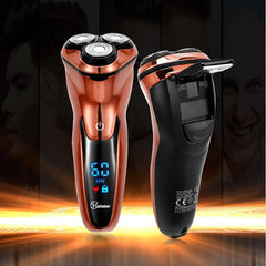 Powerful Cordless LCD Electric Shaver 3D Floating Wet Dry Beard Electric Razor Rechargeable Facial Shaving Machine For Men - SHOWLU FASHION STORE