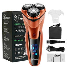 Powerful Cordless LCD Electric Shaver 3D Floating Wet Dry Beard Electric Razor Rechargeable Facial Shaving Machine For Men - SHOWLU FASHION STORE