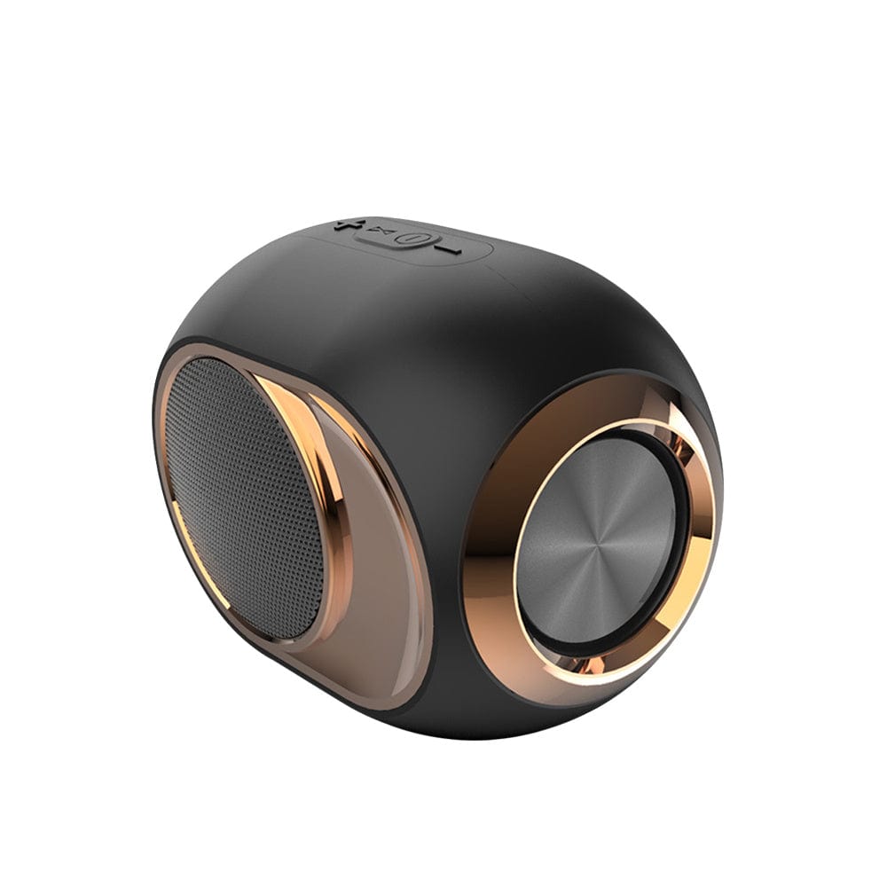 Doba portable Bluetooth speaker with 360° surround sound, built-in subwoofer, HD microphone, and 8-hour battery life.