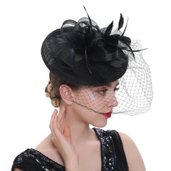 Premium Christmas Fascinators Hat Derby Wedding Feather Sinamay Fascinator Perfect Tea Party Bride Headband with Clip Female - SHOWLU FASHION STORE