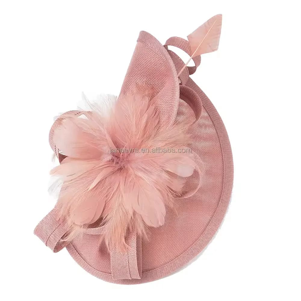 Premium Christmas Fascinators Hat Derby Wedding Feather Sinamay Fascinator Perfect Tea Party Bride Headband with Clip Female - SHOWLU FASHION STORE