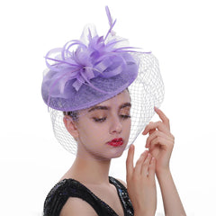 Premium Christmas Fascinators Hat Derby Wedding Feather Sinamay Fascinator Perfect Tea Party Bride Headband with Clip Female - SHOWLU FASHION STORE