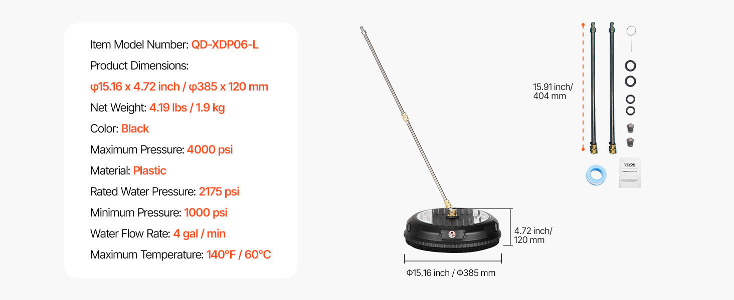Showlu Smart General rotary surface cleaner attached to a pressure washer, designed for efficient cleaning of large flat surfaces.