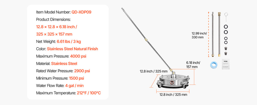 Showlu Smart General Rotary Surface Cleaner attached to a pressure washer, designed for efficient outdoor surface cleaning.