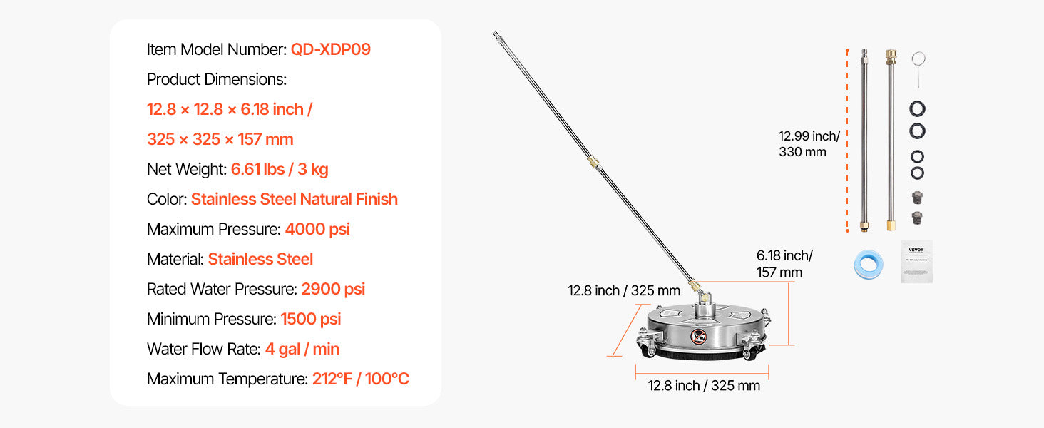 Showlu Smart General Rotary Surface Cleaner attached to a pressure washer, designed for efficient outdoor surface cleaning.