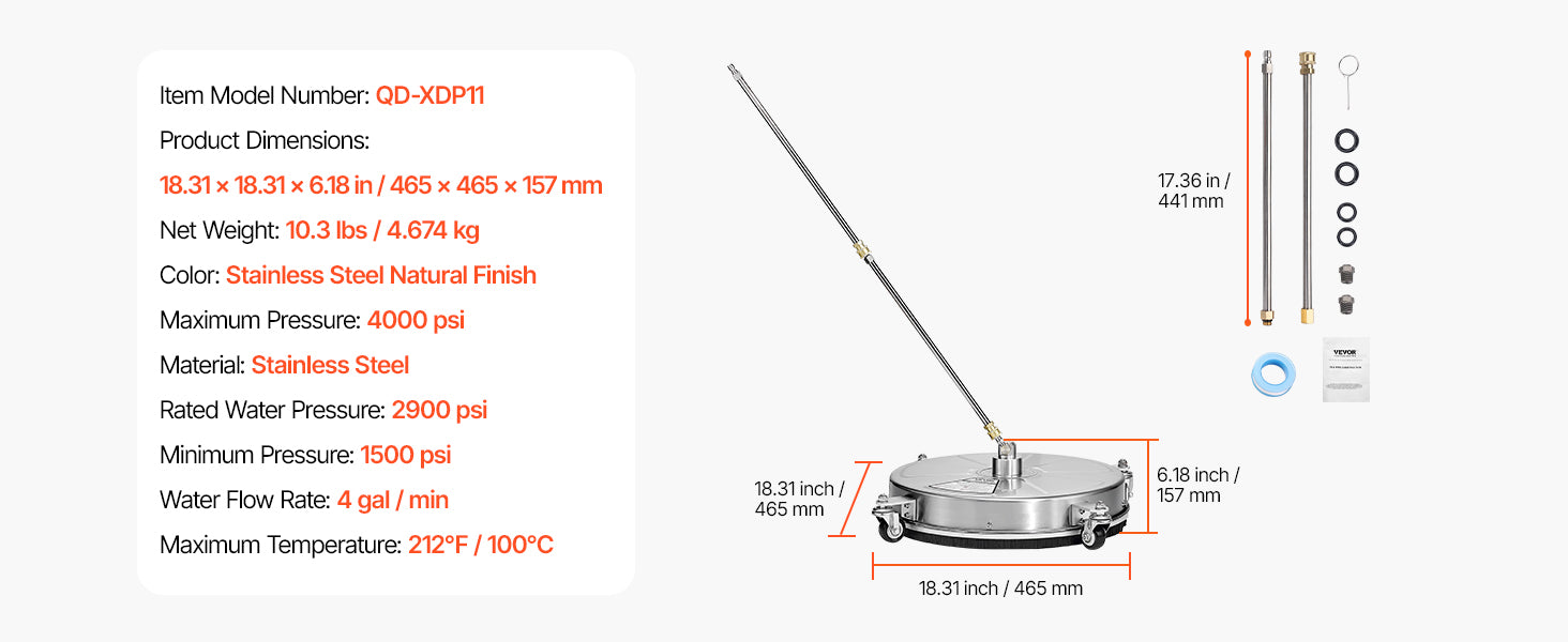 Showlu Smart General rotary surface cleaner for pressure washers, featuring a circular cleaning head and durable construction.