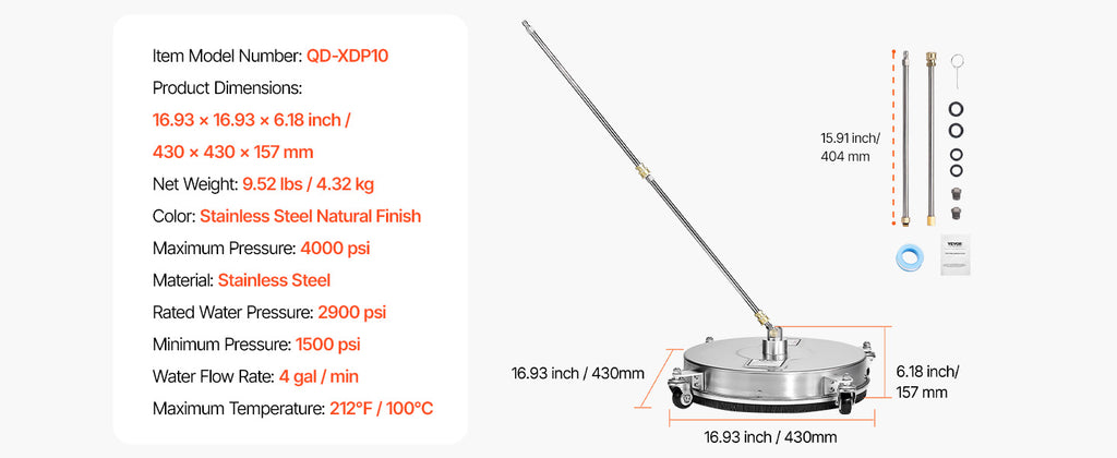 Showlu Smart General Rotary Surface Cleaner attached to a pressure washer, showing a wide circular cleaning head in use.