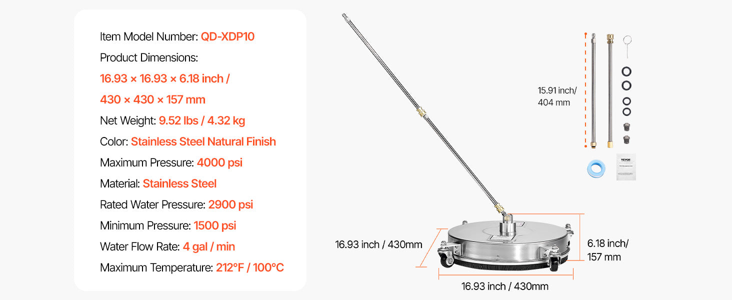 Showlu Smart General Rotary Surface Cleaner attached to a pressure washer, showing a wide circular cleaning head in use.