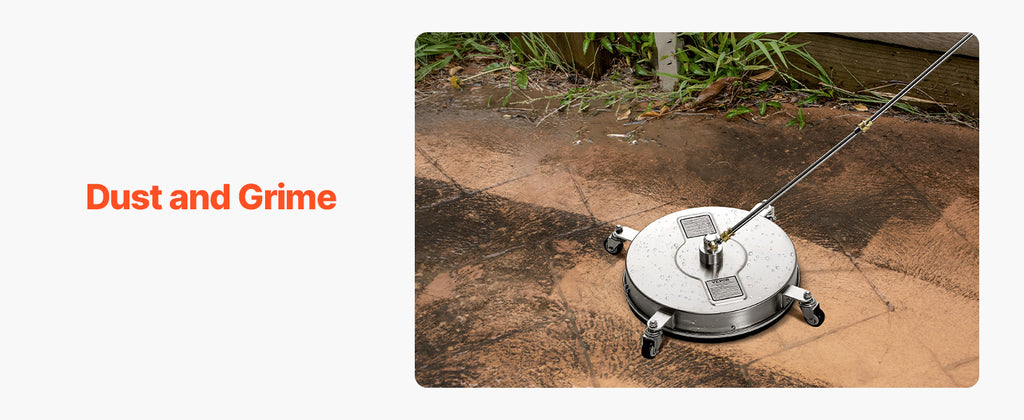 Showlu Smart General rotary surface cleaner attached to a pressure washer, used for cleaning large flat surfaces efficiently.