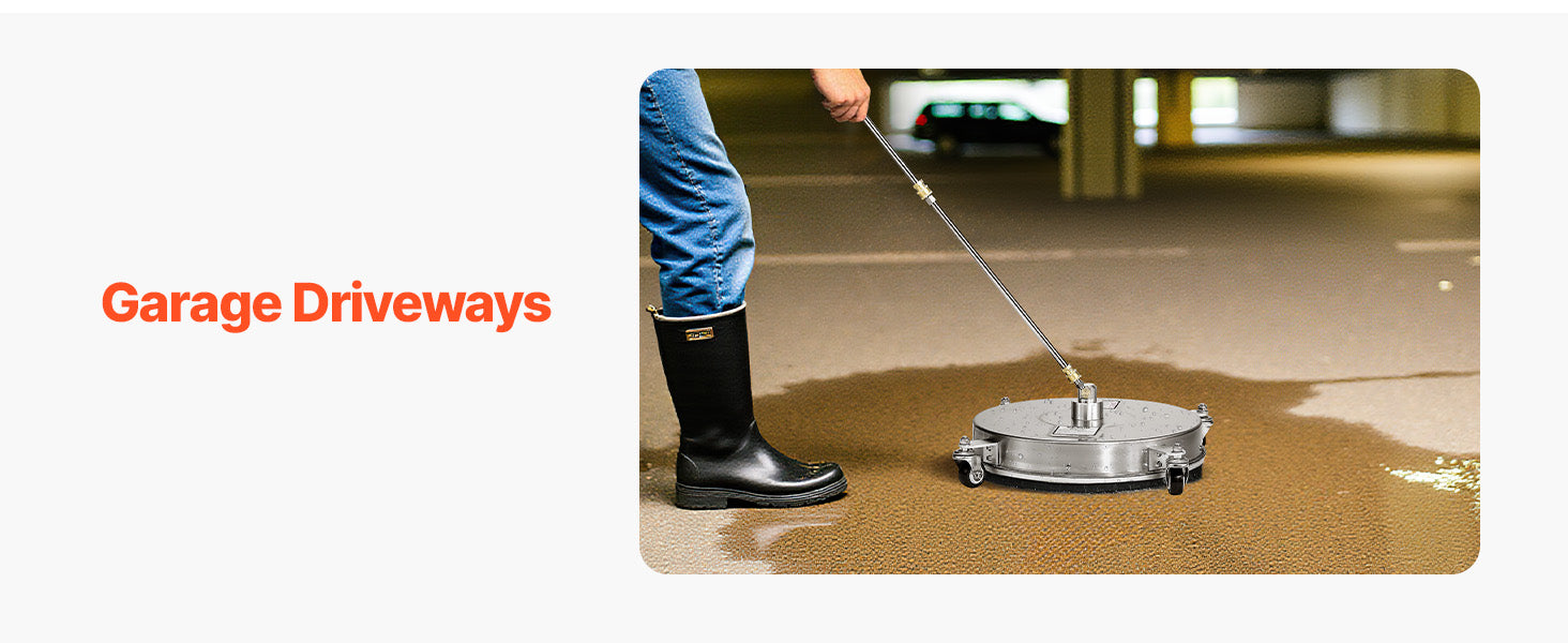 Showlu Smart General rotary surface cleaner attached to pressure washer, designed for efficient cleaning of large outdoor surfaces.