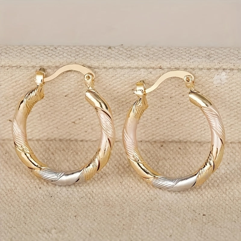 Luxurious Twisted Steel Vintage Crochet Earrings for Her