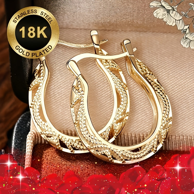 Elegant 18K Gold Geometric Hoops Daily  Festive Luxury