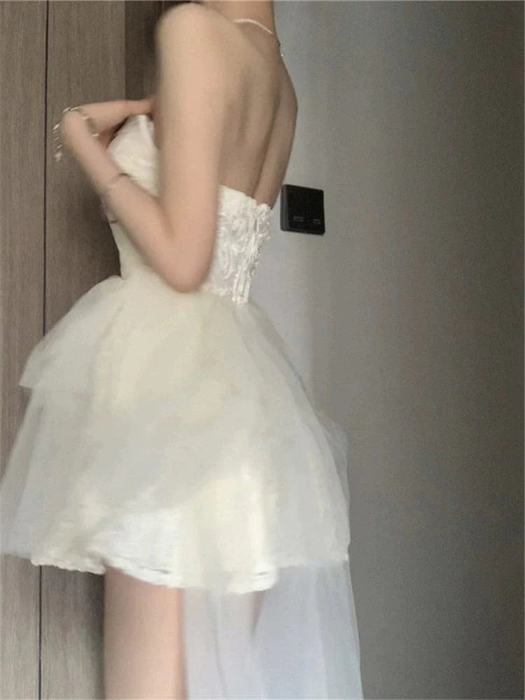 Meyiasa Mori style tulle tutu dress for girls, featuring a fairy dream design with a tube top, perfect for evening parties or birthdays.