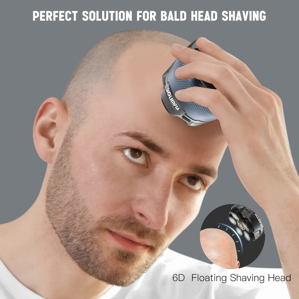 SOLIMPIA 6D electric shaver by SHOWLU FASHION STORE featuring high-speed magnetic blades, LED display, and easy-clean system.