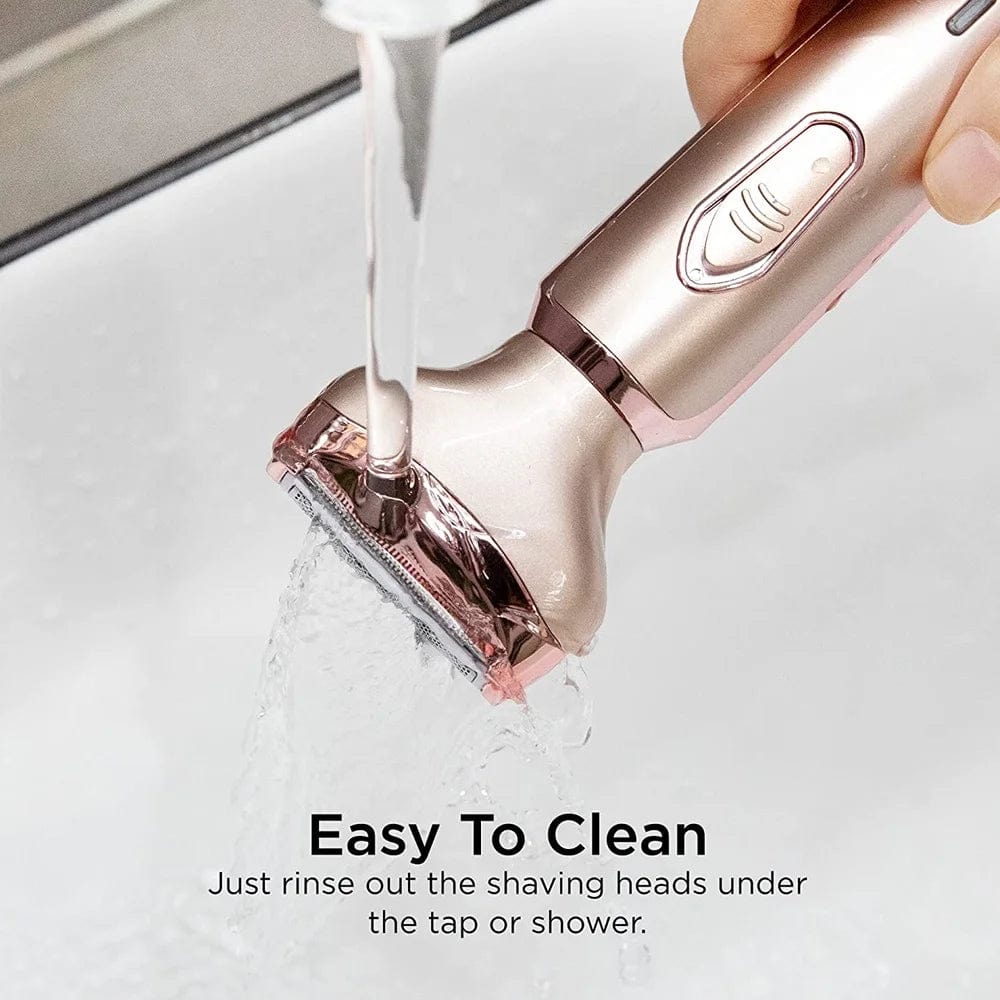 VGR 2-in-1 electric epilator and razor for women, USB rechargeable facial and bikini hair removal tool with sleek design.