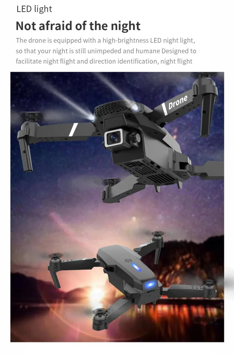 SONGLINSL E88 foldable drone with 4K HD camera, WiFi FPV, height hold, RC quadcopter, suitable for kids and hobbyists.