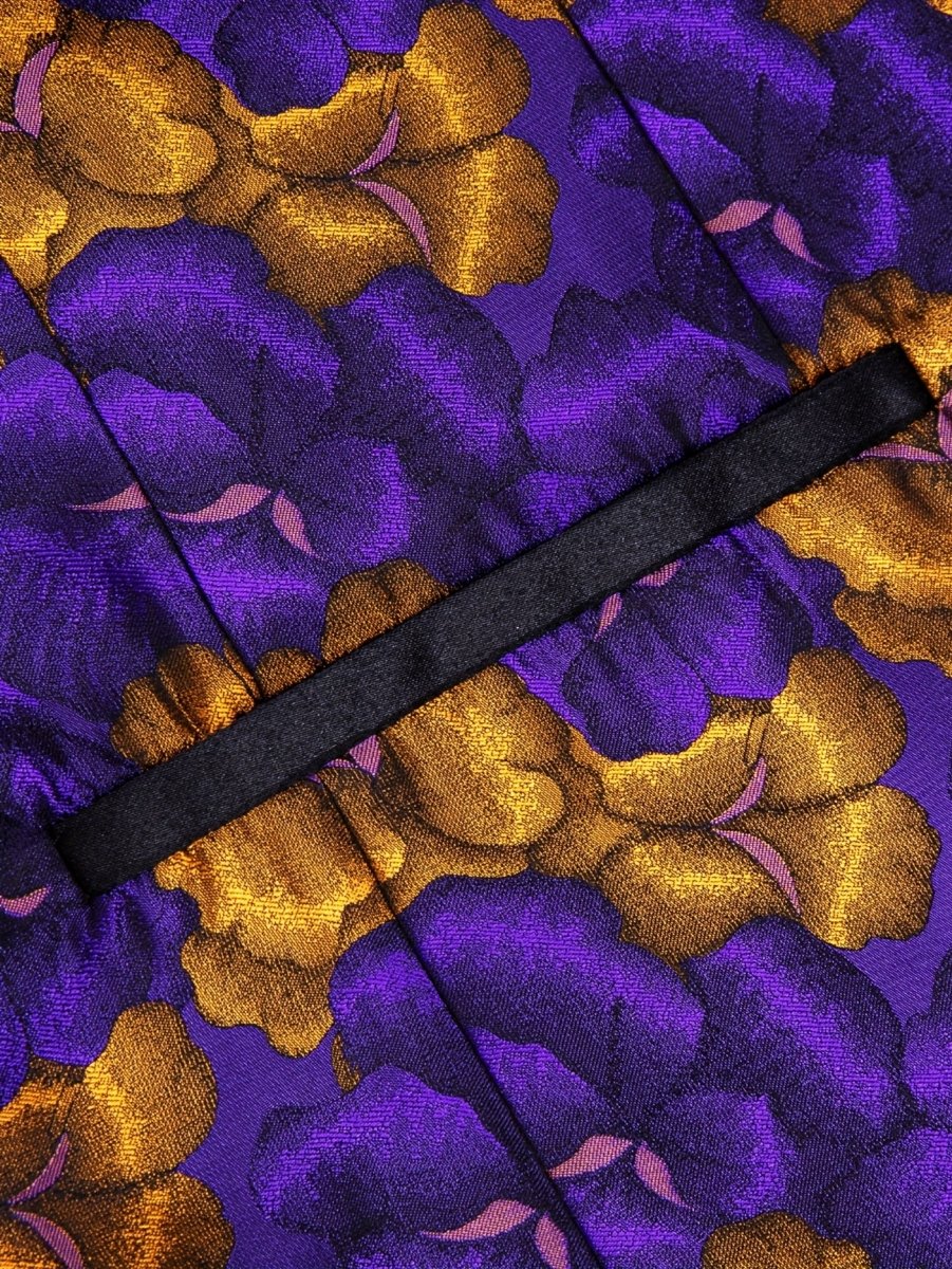 Purple floral jacquard blazer with shawl lapel, casual vintage-style suit jacket from SHOWLU FASHION STORE.