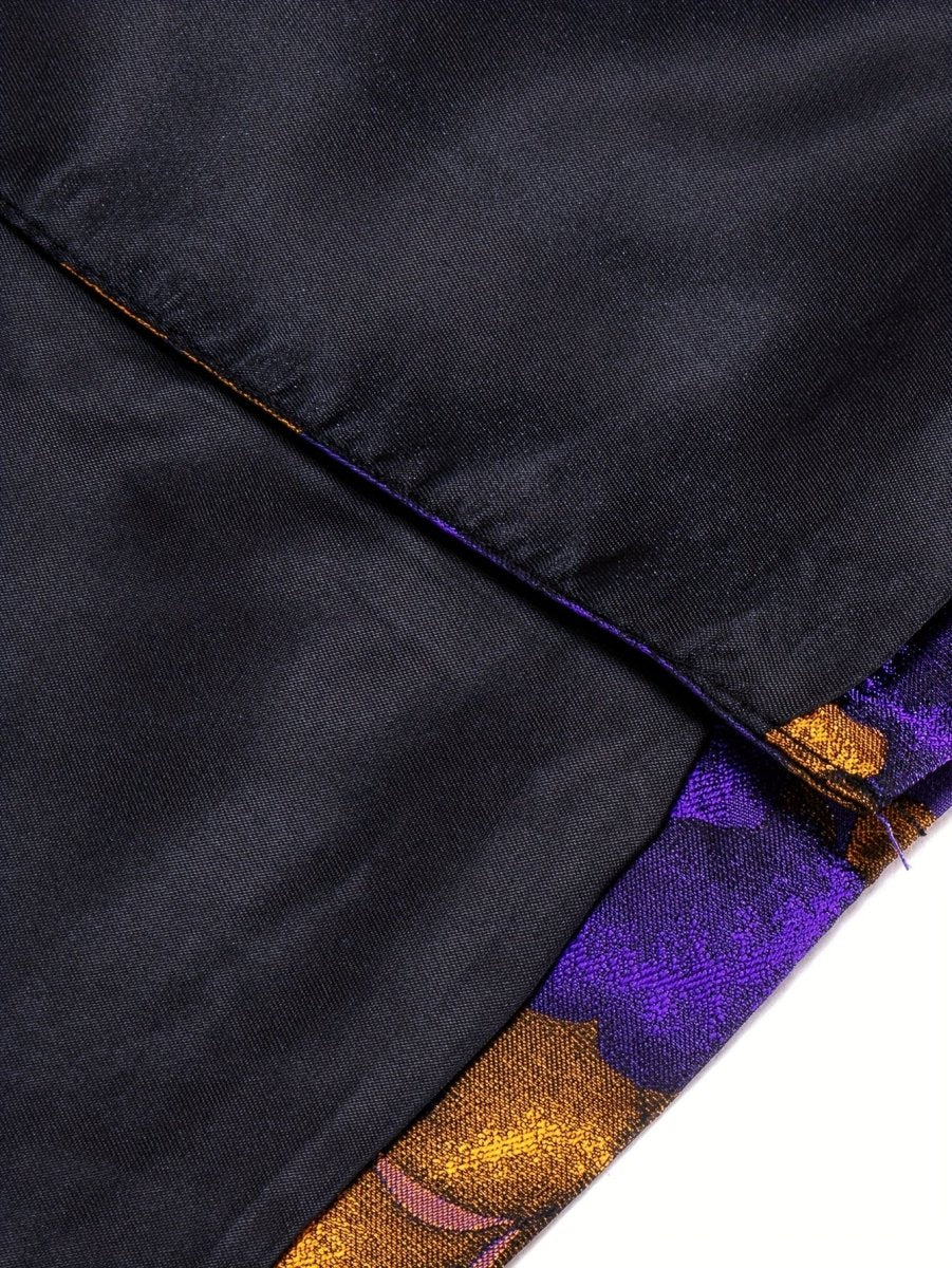 Purple floral jacquard blazer by SHOWLU FASHION, vintage shawl lapel suit jacket, stylish casual blazer for weddings and formal events.