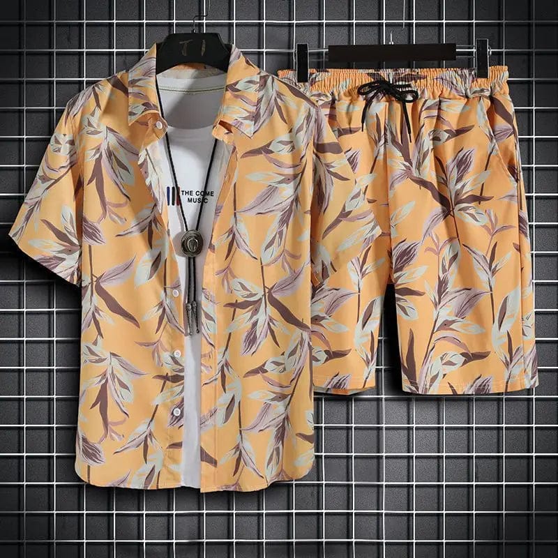 Men's quick-dry beachwear set from Showlu Fashion, featuring a printed 2-piece outfit ideal for beach or poolside wear.