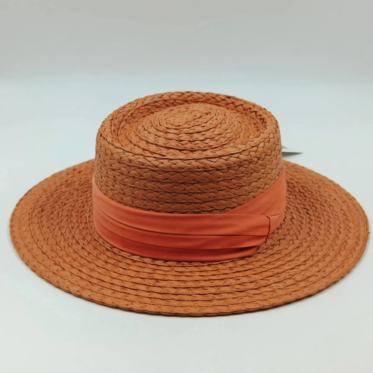 Showlu Women's Raffia Straw Panama Hat with colorful stitched design, perfect for summer beach and vacation sun protection.