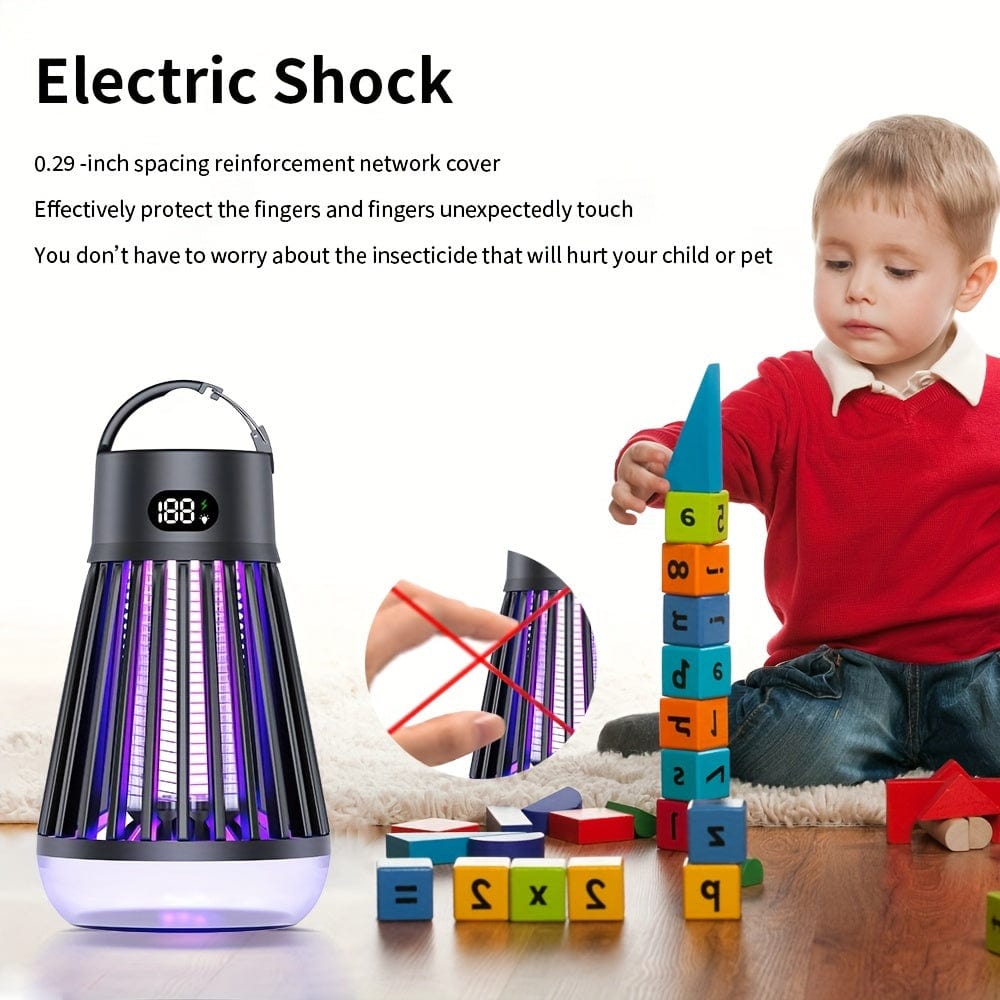 Showlu 2-in-1 Mosquito Killer Lamp with USB rechargeable LED light, portable insect zapper for indoor, outdoor, and camping use