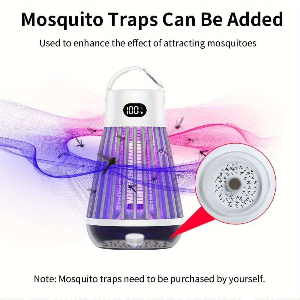 Rechargeable 2 - in - 1 Mosquito And Fly Killer Lamp, USB LED Light Trap, Portable Cordless Electric Insect Zapper For Home, Backyard, Camping, Indoor & Outdoor Use - SHOWLU FASHION STORE