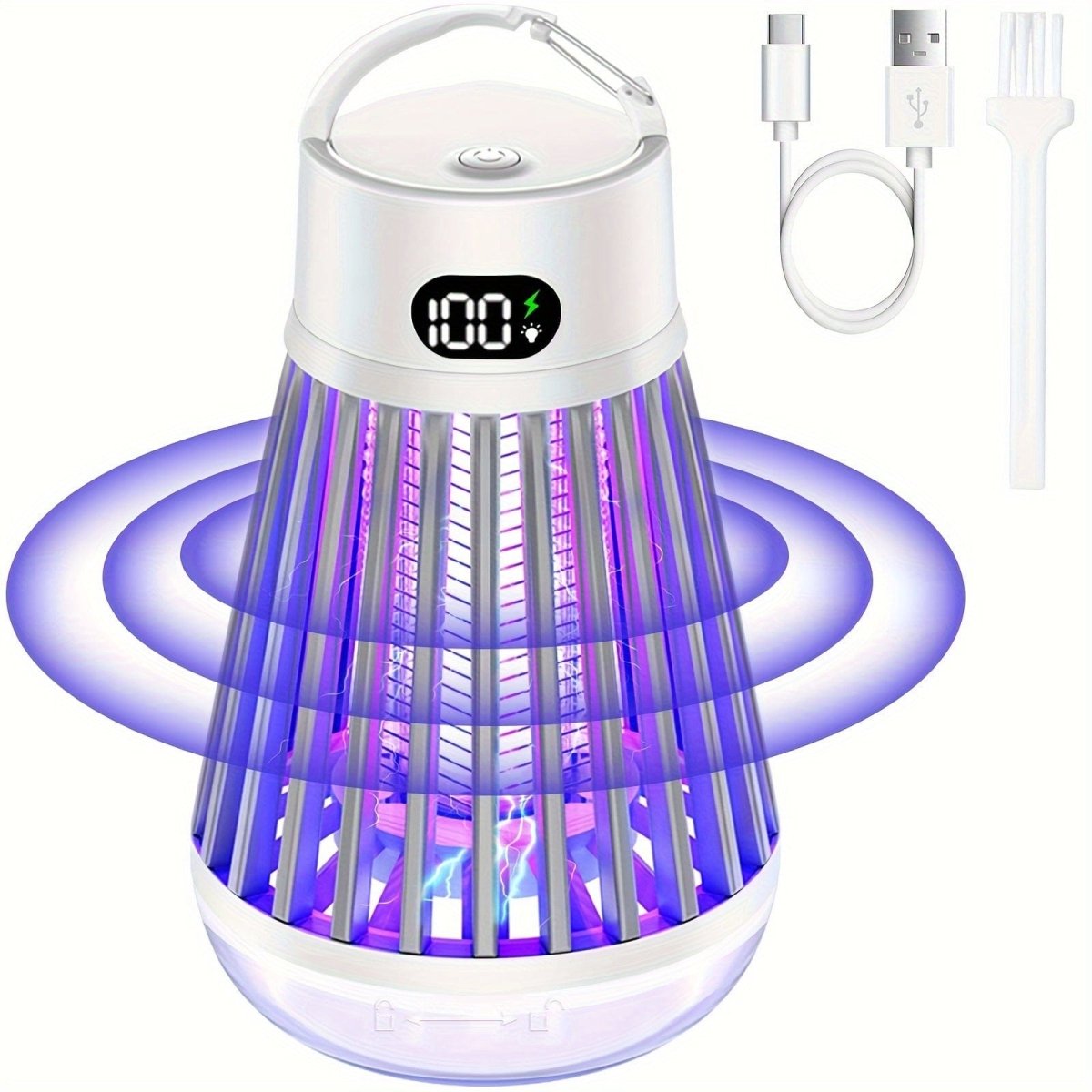 Showlu 2-in-1 mosquito killer lamp with USB rechargeable LED light trap, portable electric insect zapper for indoor and outdoor use.