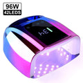Limegirl 96W rechargeable UV nail lamp with 42 LEDs, wireless gel dryer for professional nail polish curing and manicure drying.