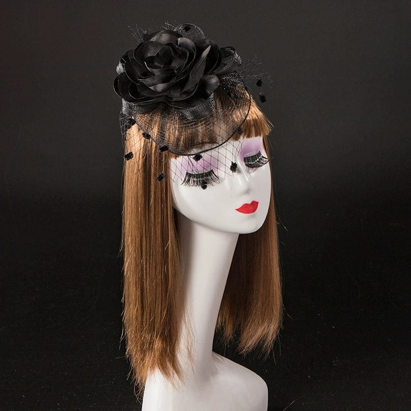 Showlu Retro Gauze Satin Hair Clip, styled for photography stage performances, featuring soft gauze and shiny satin details.