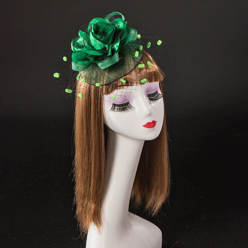 Showlu Retro Gauze Satin Hair Clip, a vintage-inspired hair accessory with gauze and satin details, suitable for photography or stage performances.