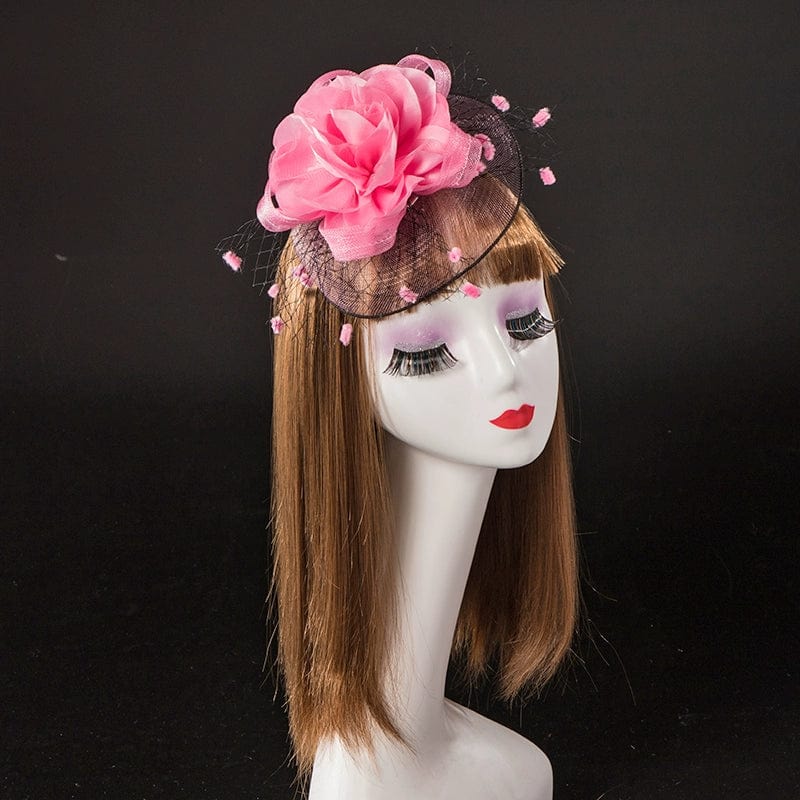 Showlu Retro Gauze Satin Hair Clip used as a photography stage ornament, featuring vintage-style gauze and satin material.