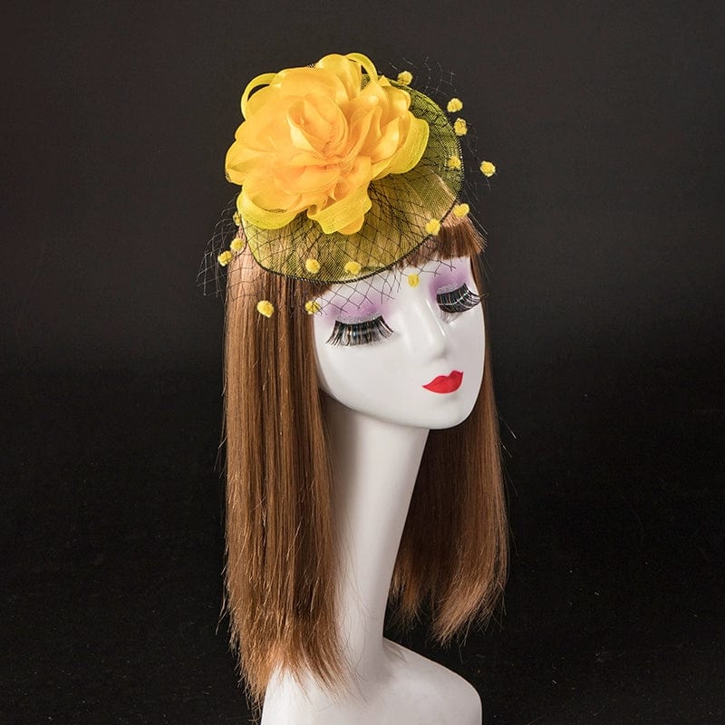 Showlu Retro Gauze Satin Hair Clip, vintage-inspired hair ornament for photography and stage performances.