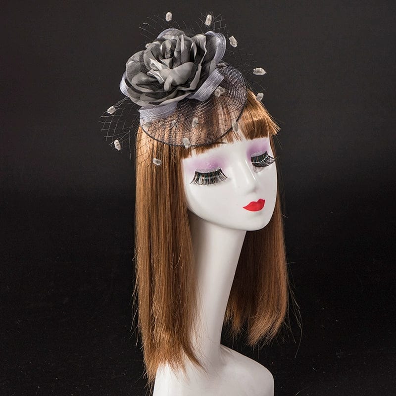 Showlu Retro Gauze Satin Hair Clip, perfect for photography and stage performances, featuring soft gauze and satin materials.