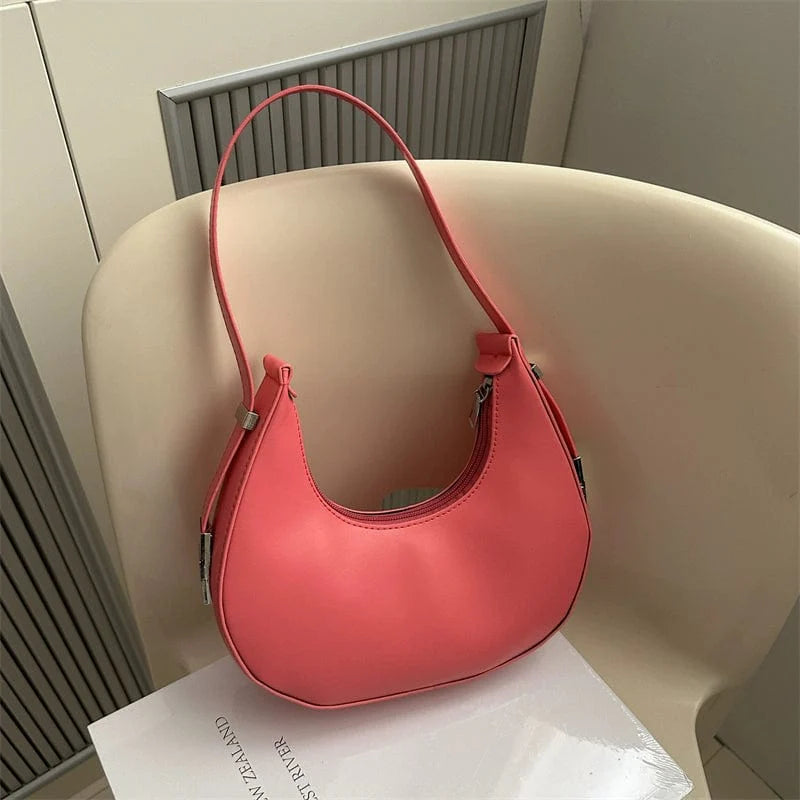 Showlu Fashion Store's small retro PU leather shoulder bag with underarm design, casual style, perfect for everyday use.