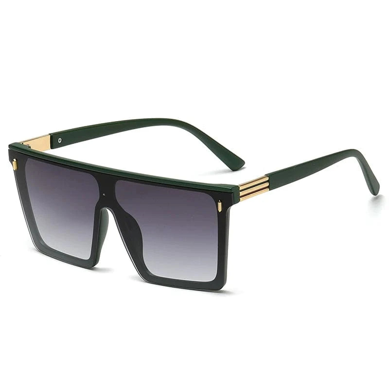Showlu Retro Rectangular Sunglasses with large rims, anti-UV protection, stylish fashion eyewear for a slim, modern look.