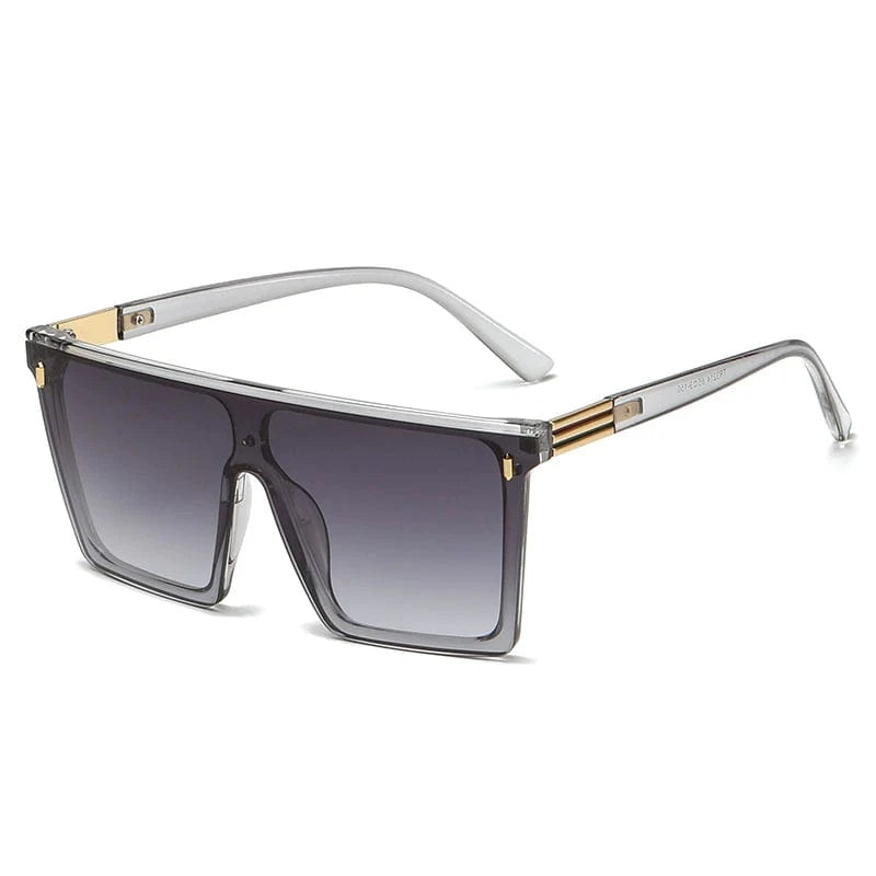 Showlu Retro Rectangular Sunglasses with large rims, UV protection, fashionable eyewear for a sleek, slim look.