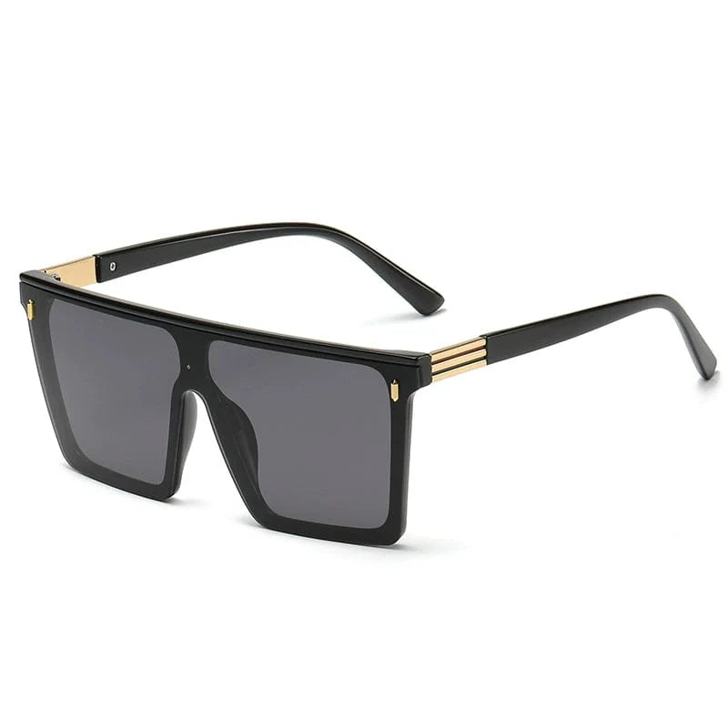 Showlu Retro Rectangular Sunglasses with large rim and UV protection, stylish eyewear for a sleek, modern look